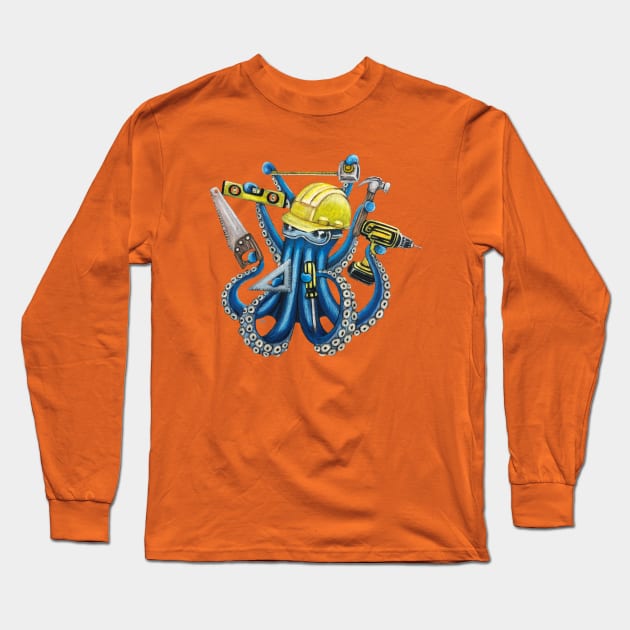 "OctoBuilder" - OctoKick collection Long Sleeve T-Shirt by GardenPartyArt